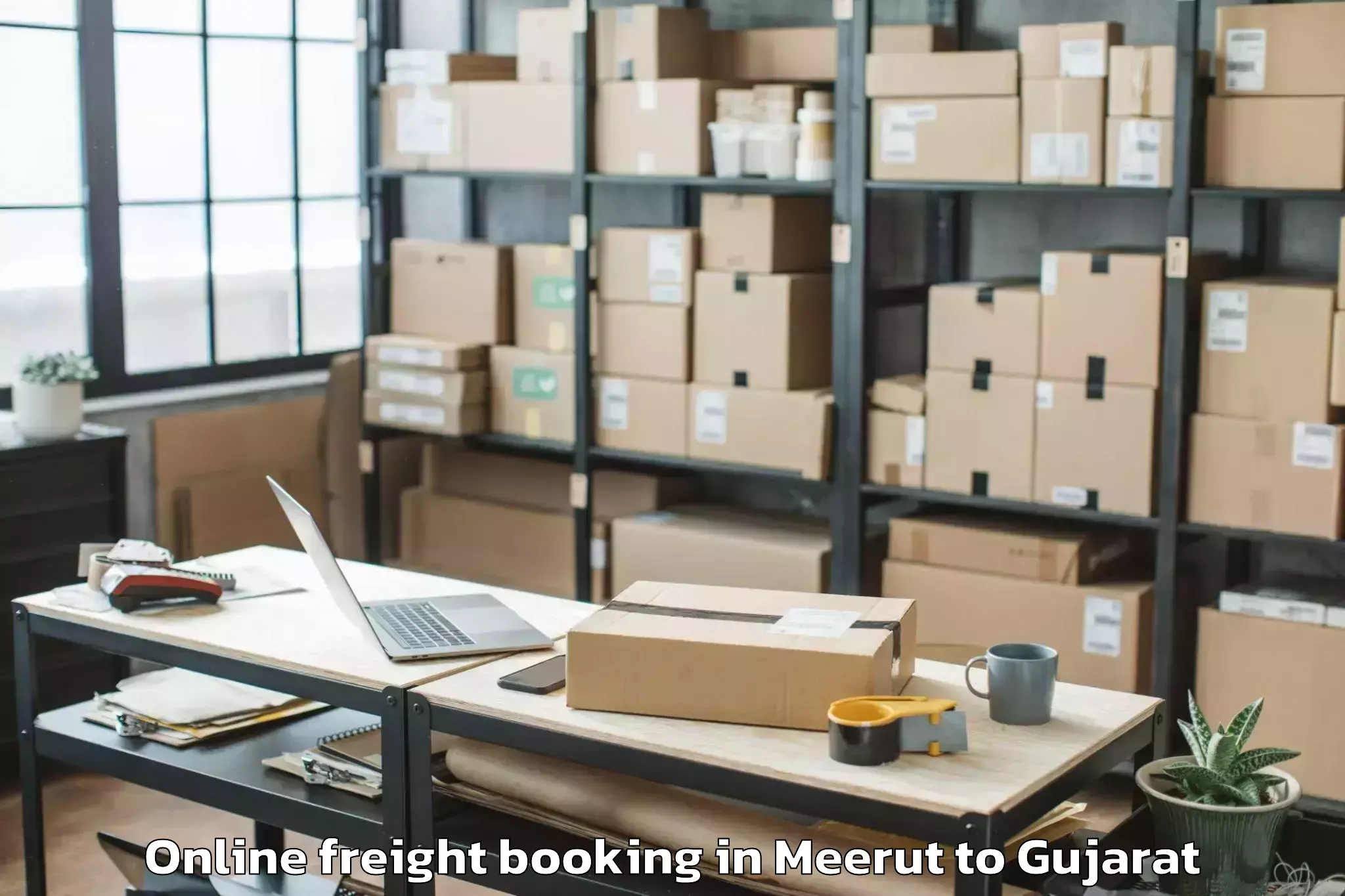 Easy Meerut to Jamjodhpur Online Freight Booking Booking